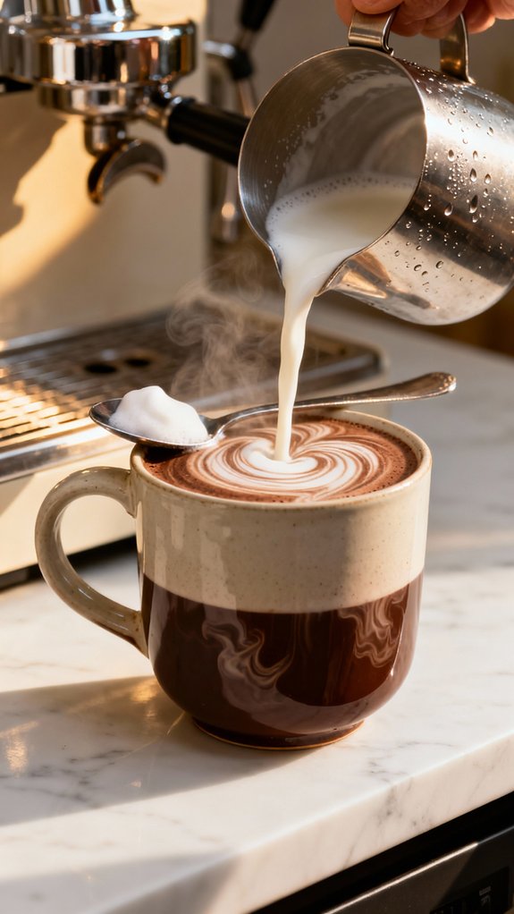 layered coffee with foam