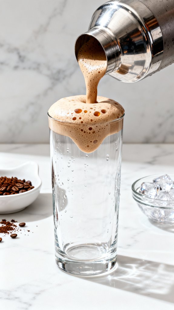 layered foam in glass