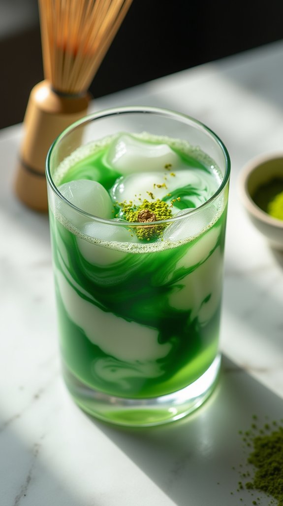 layered matcha cocktail experience