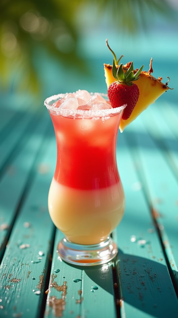 layered tropical cocktail delight