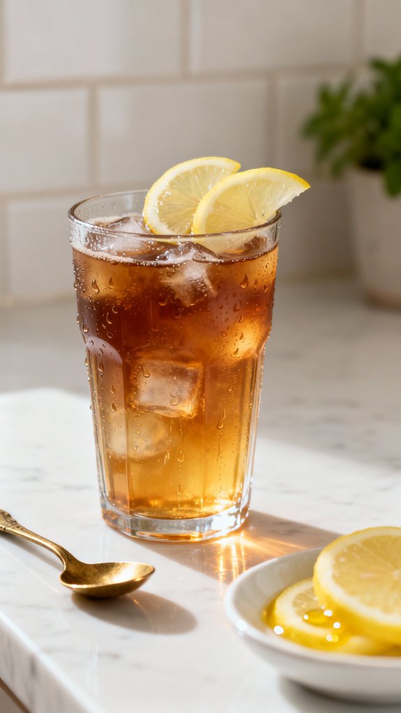 lemon garnish enhances drinks