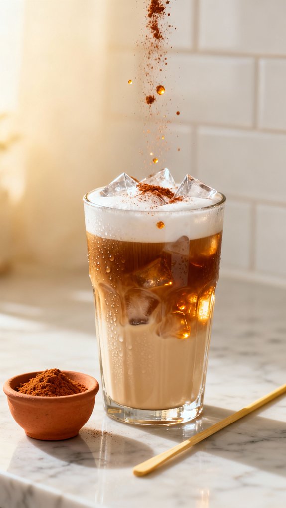 lightly sprinkle fresh cinnamon