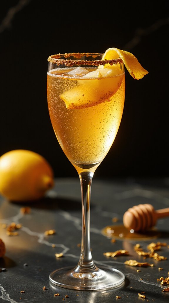 luxurious golden champagne cocktail