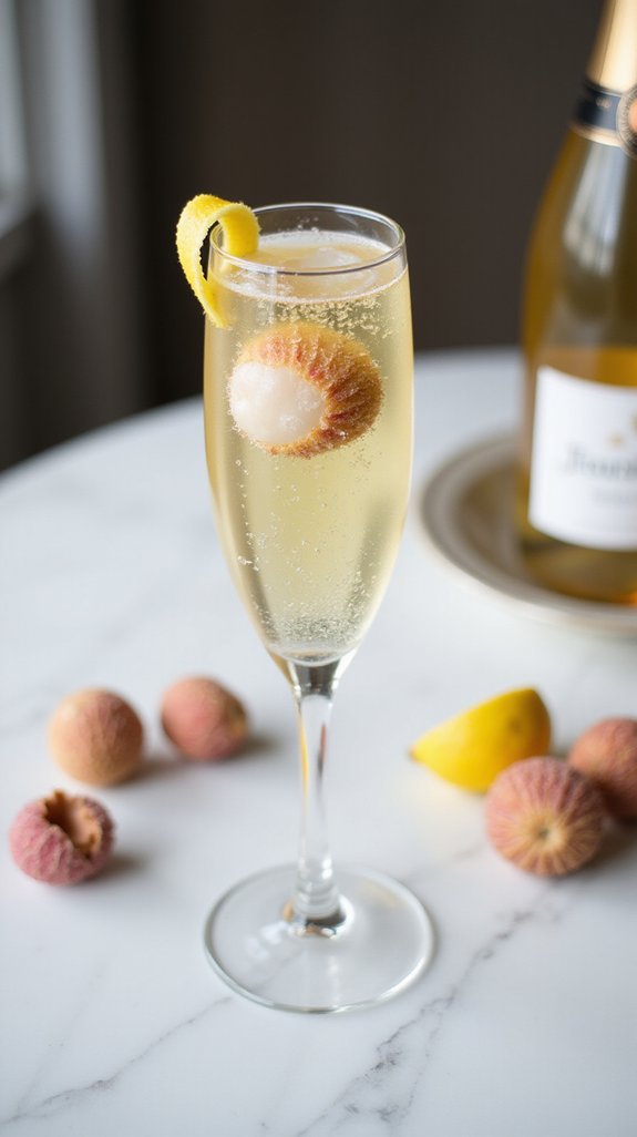 lychee infused champagne cocktail elegance