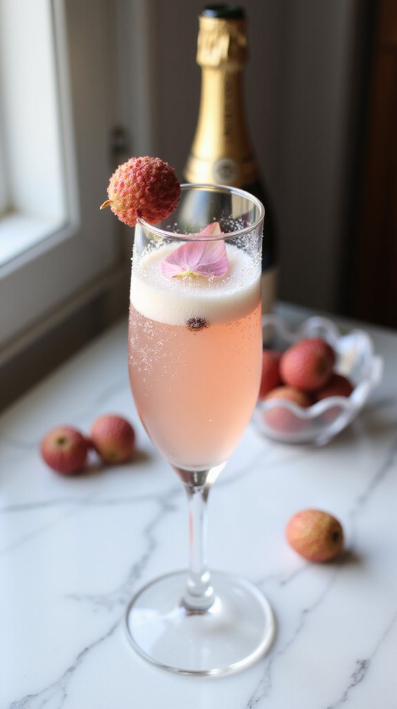 lychee infused sparkling cocktail delight