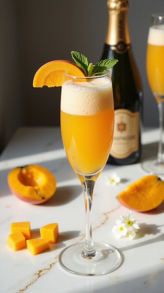 mango champagne cocktail elegance