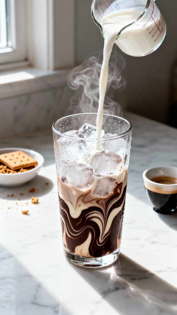 marbled ribbons of milk