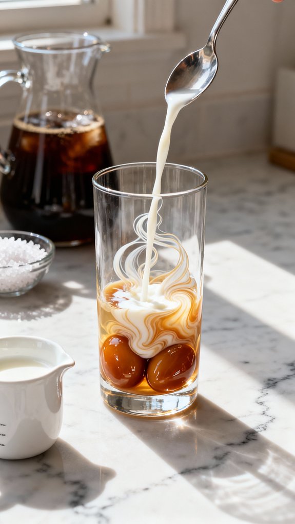 mix caramel and milk