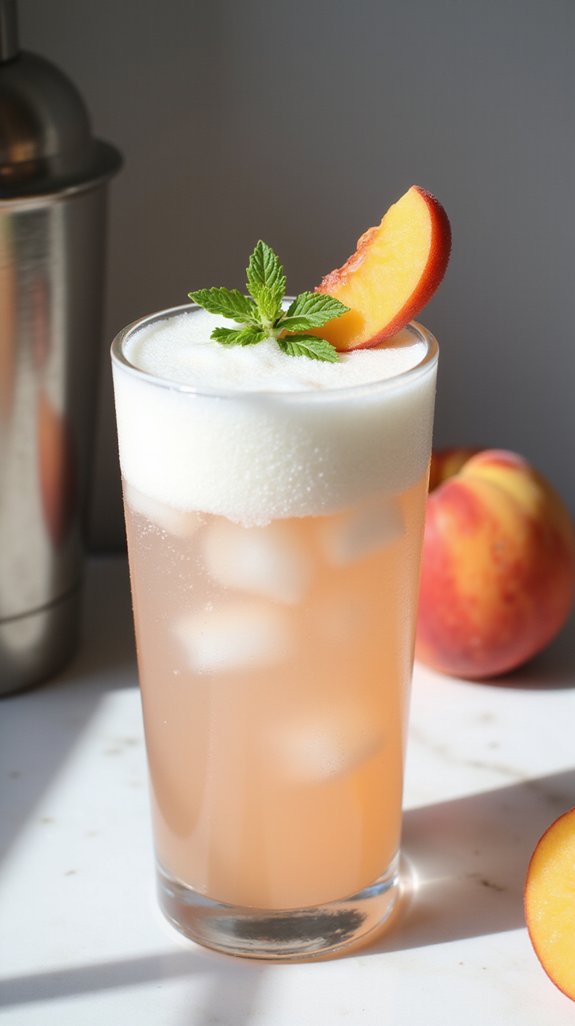 peachy fizzy refreshing cocktail
