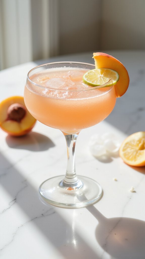 peachy rum cocktail sophistication