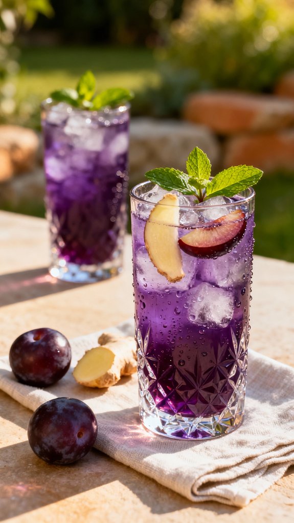 plum ginger cocktail sophistication