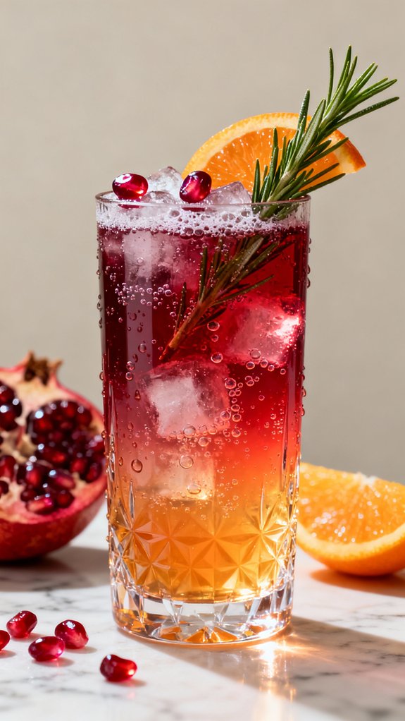 pomegranate citrus sparkling mocktail