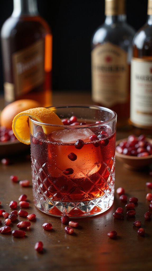 pomegranate infused classic cocktail