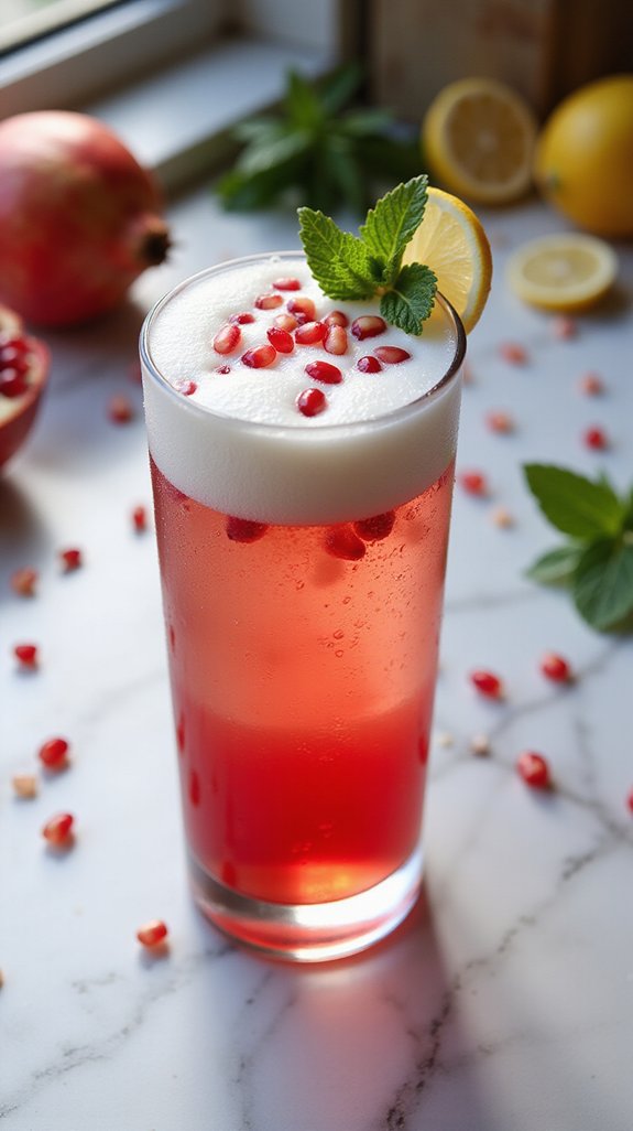 pomegranate infused gin cocktail