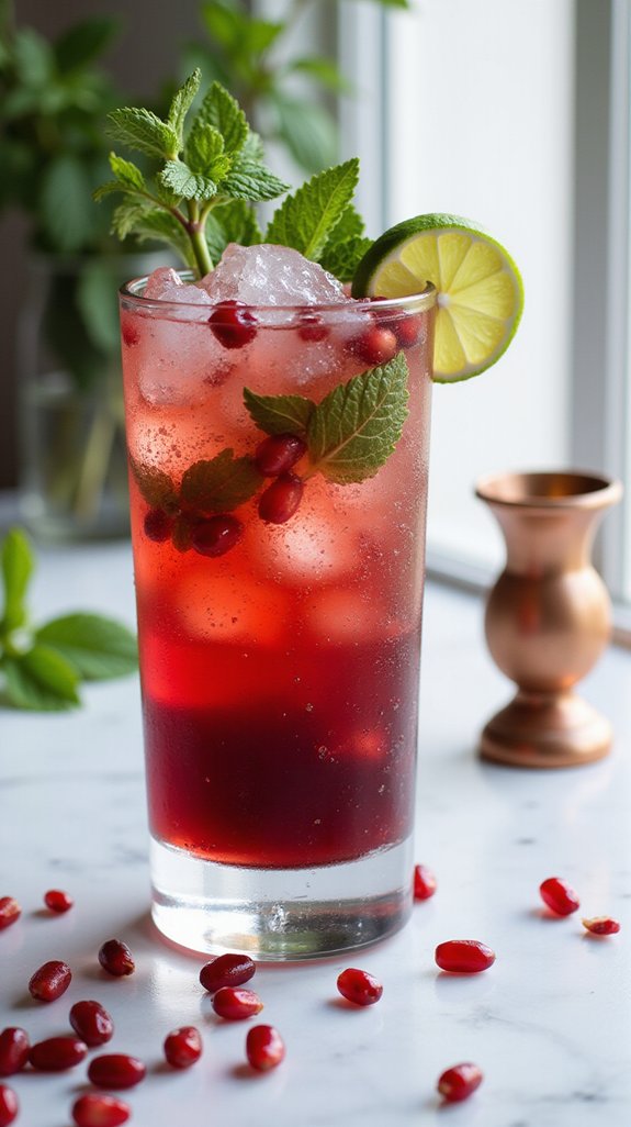 pomegranate infused refreshing cocktail