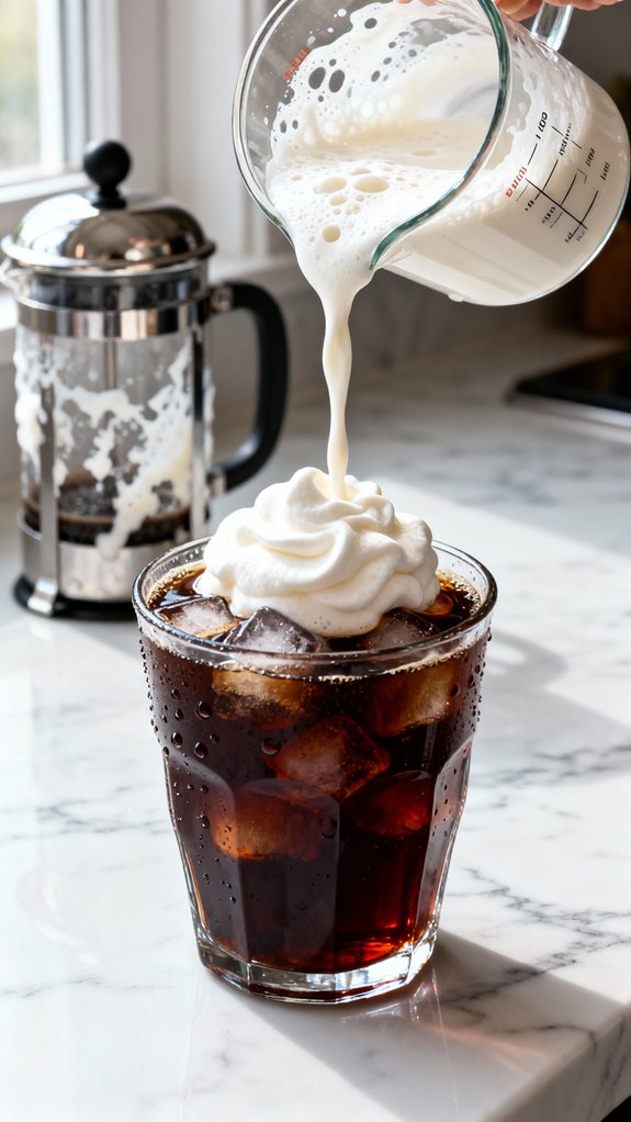 pour foam gently enjoy