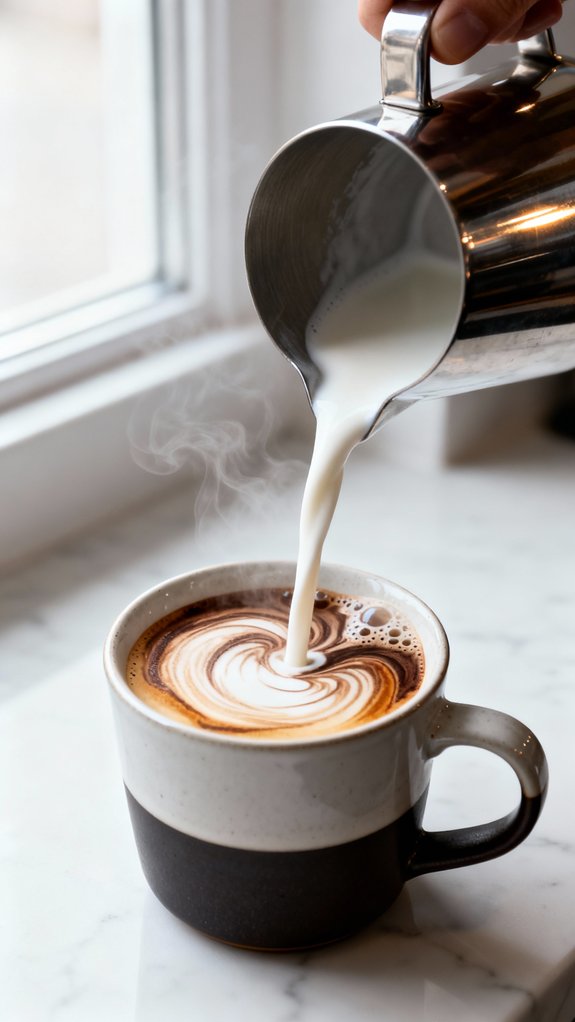 pour milk create layers