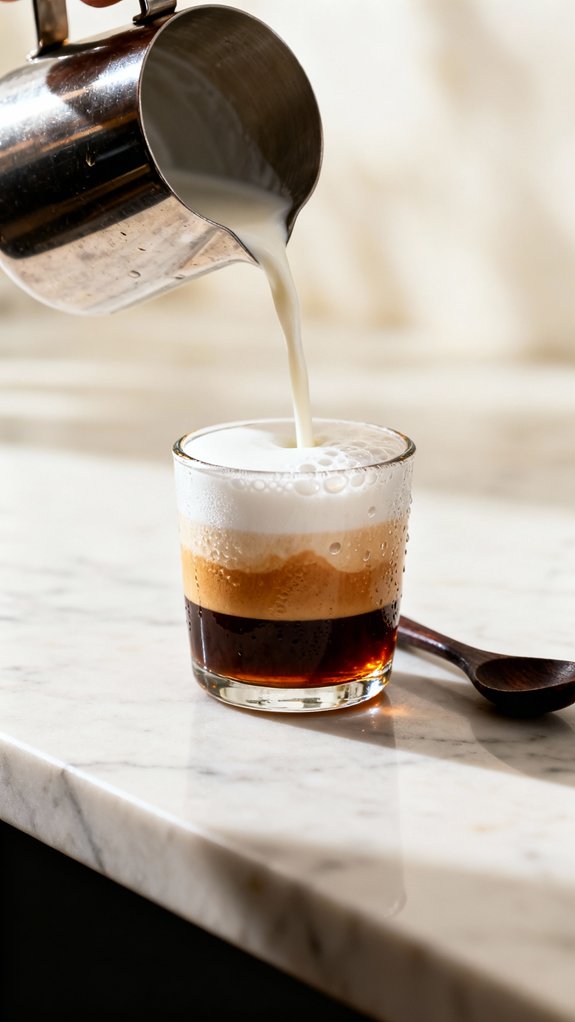 pour milk for gradient