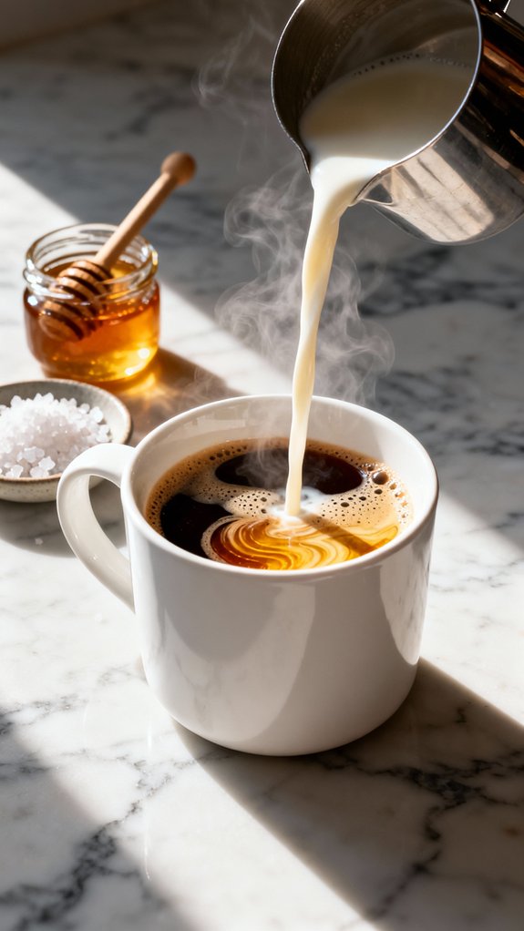 pour milk slowly enjoy