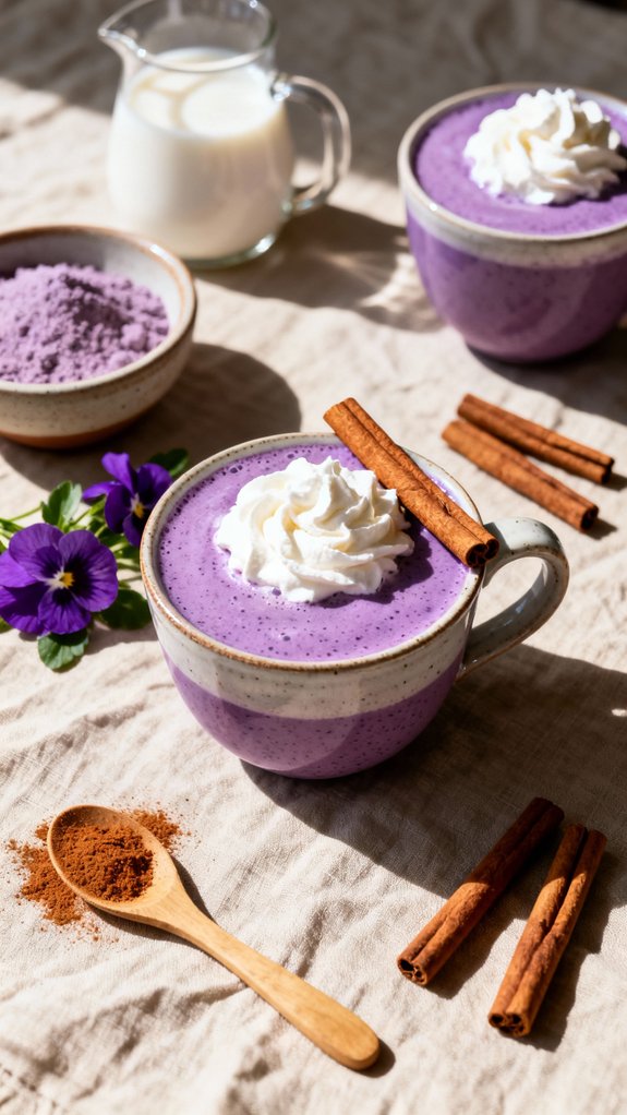 purple creamy earthy latte