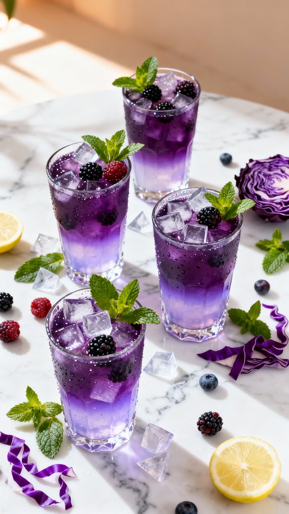 purple refreshing antioxidant mocktail
