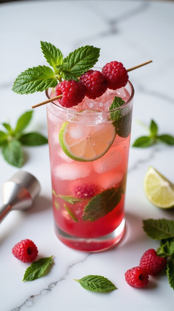 raspberry infused refreshing cocktail