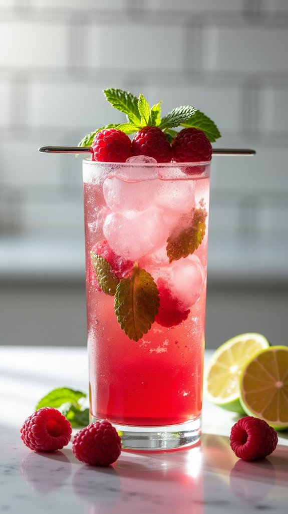 raspberry infused sophisticated cocktail