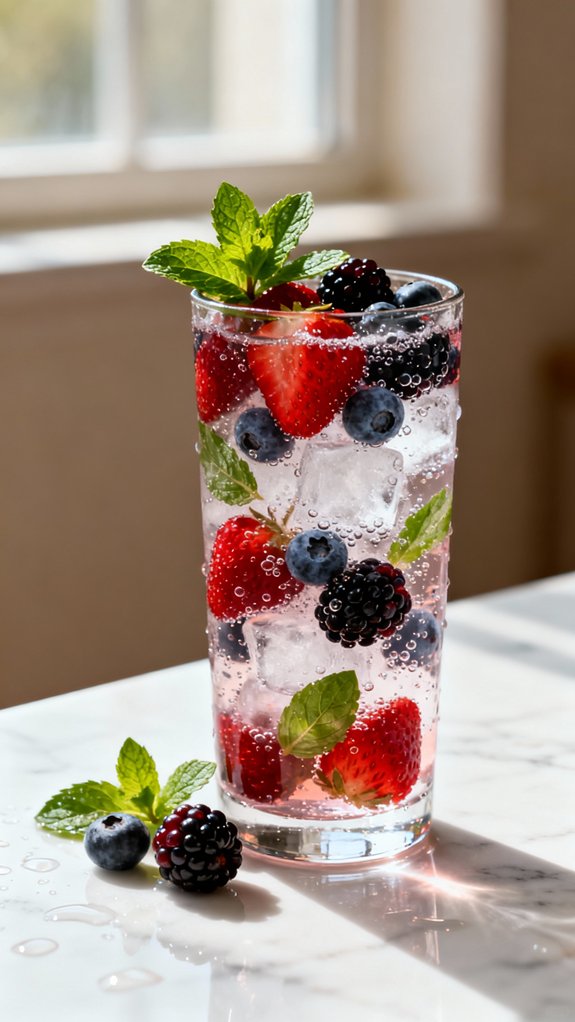 refreshing berry mint mocktail