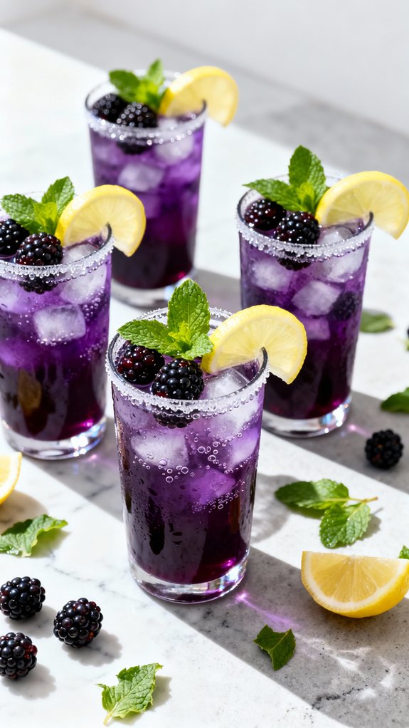 refreshing blackberry lemonade mocktail