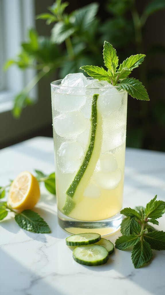 refreshing cucumber mint cocktail
