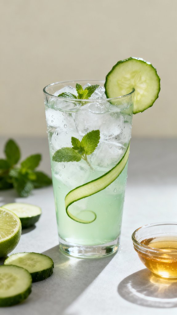 refreshing cucumber mint mocktail