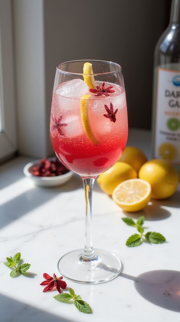 refreshing floral vodka spritz
