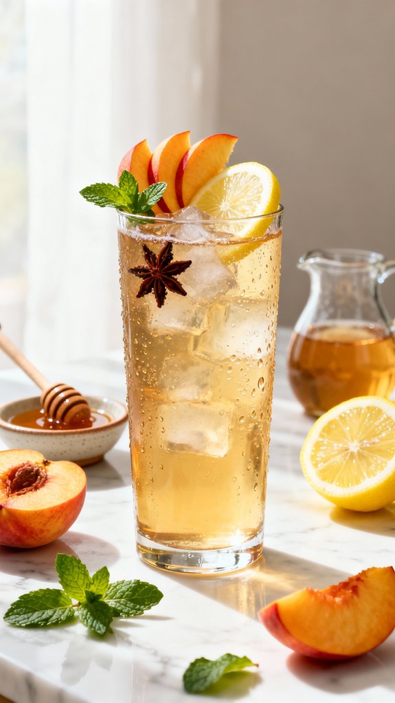 refreshing peach iced tea