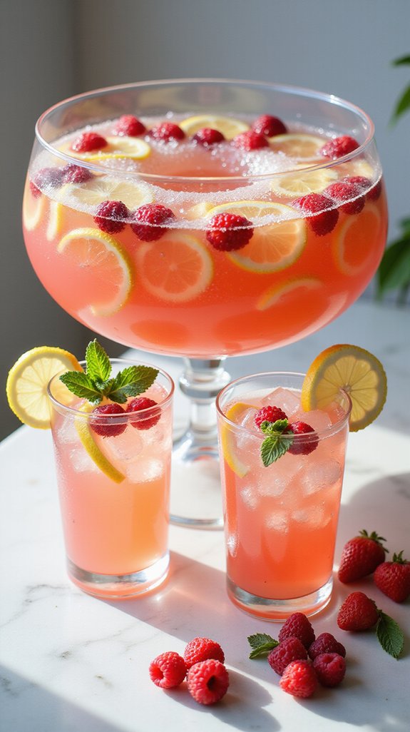 refreshing pink vodka punch