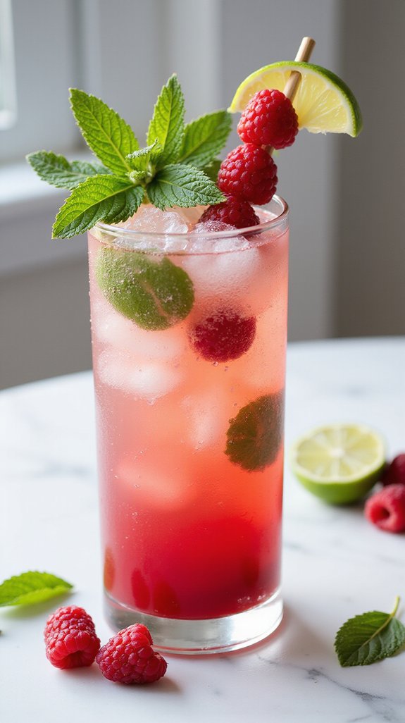 refreshing raspberry infused cocktail