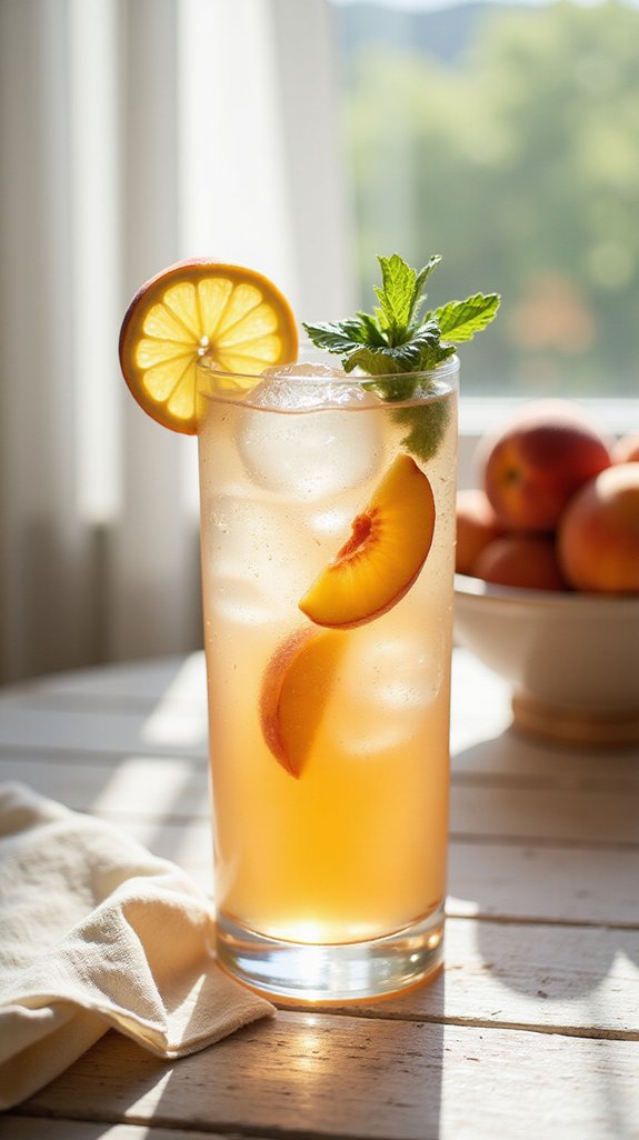 refreshing simple peach cocktail