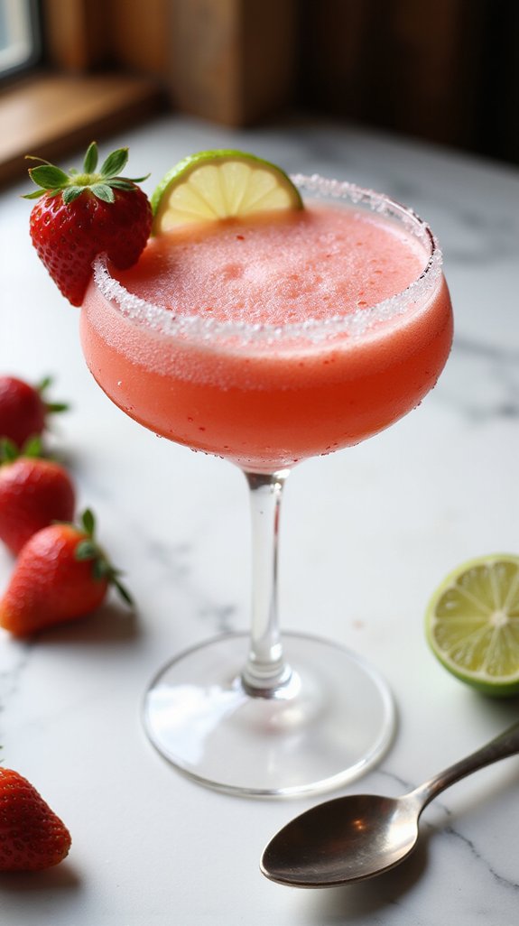 refreshing strawberry rum cocktail