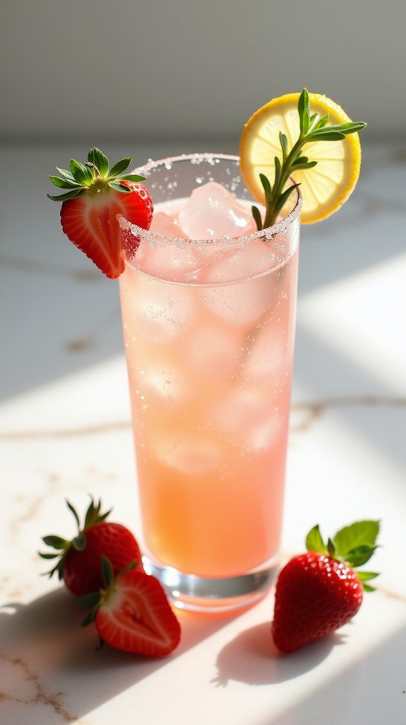 refreshing strawberry soju cocktail