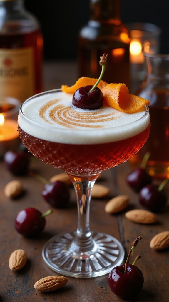 romantic cherry almond cocktail