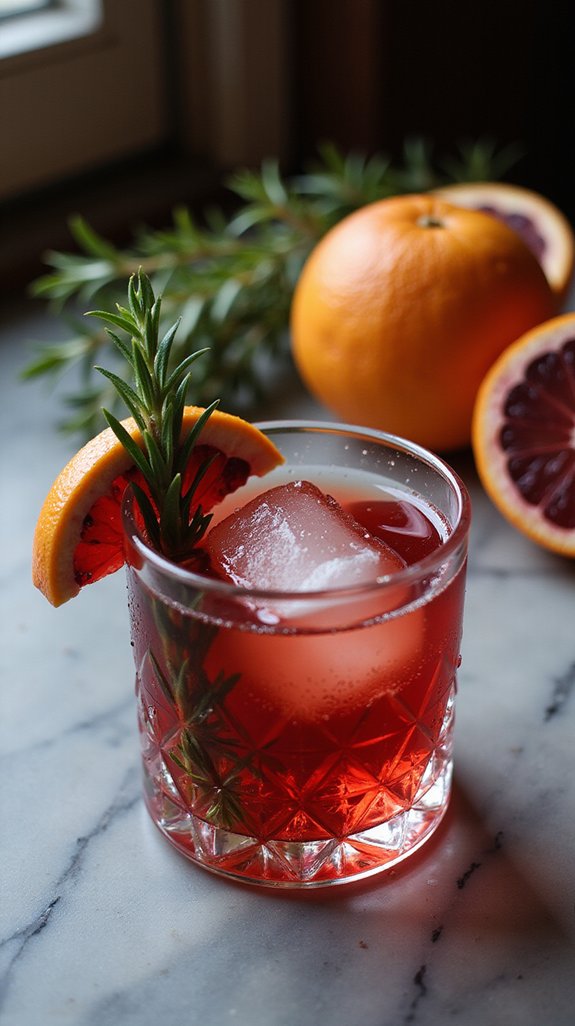 romantic citrus herbal cocktail