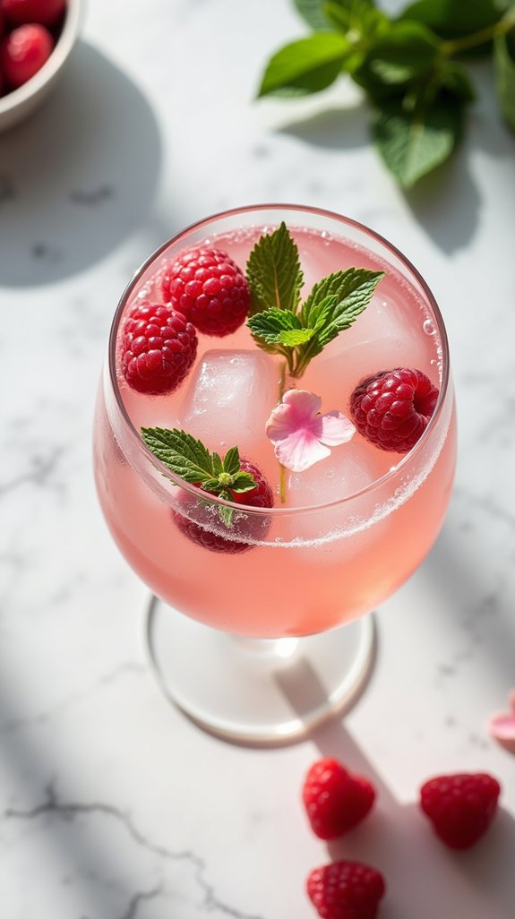 romantic raspberry rose spritz