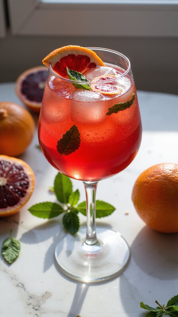ruby hued citrus cocktail delight