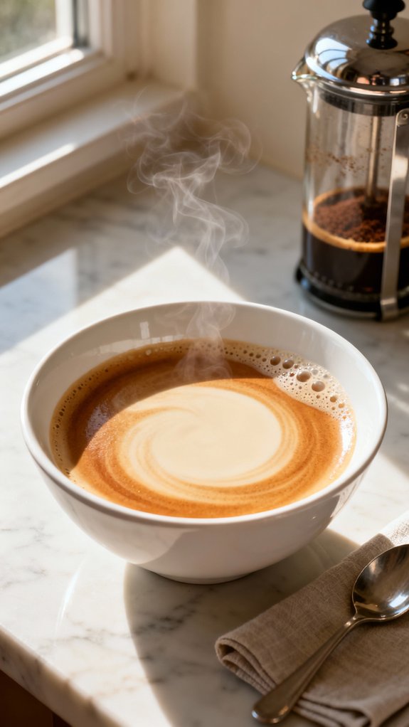 serve caf au lait in bowl