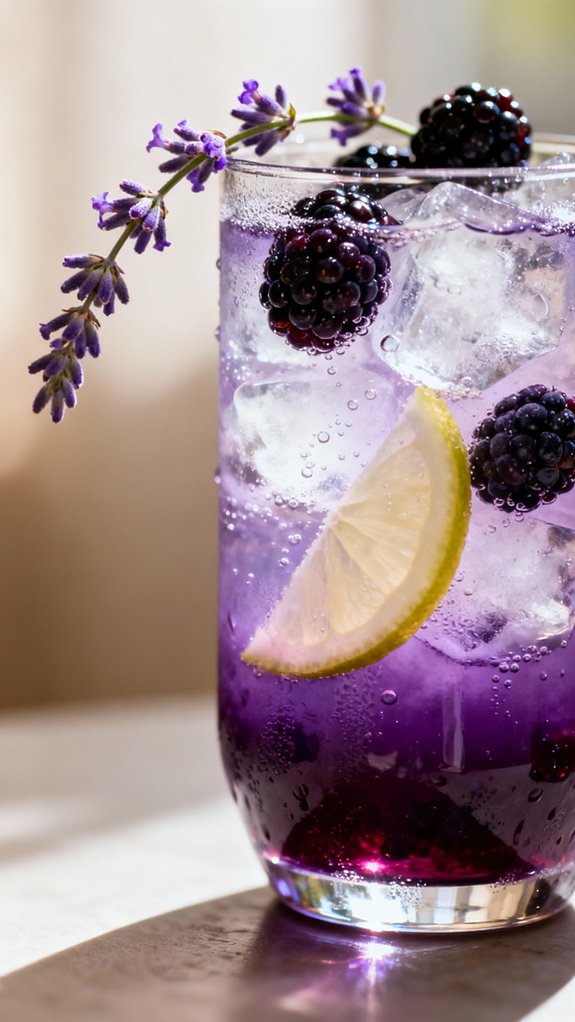sophisticated berry floral mocktail