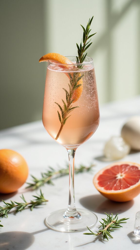 sophisticated citrus herbal cocktail