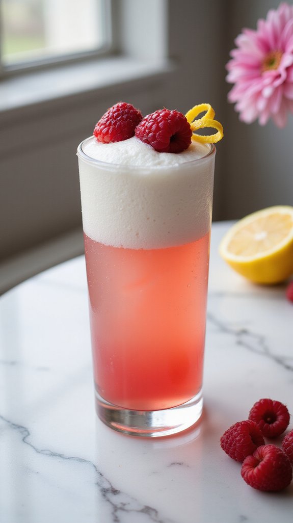 sophisticated effervescent pink cocktail