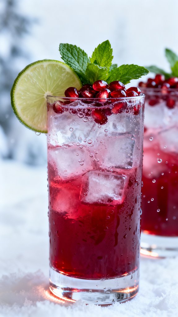 sparkling rejuvenating winter mocktail