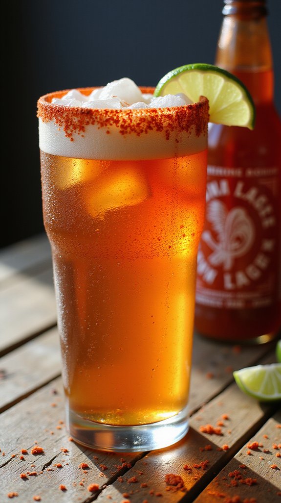 sriracha spiced savory beer cocktail
