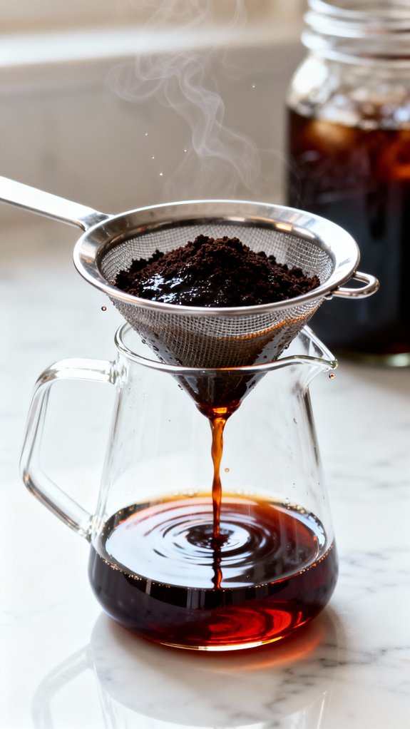 strain cold brew concentrate