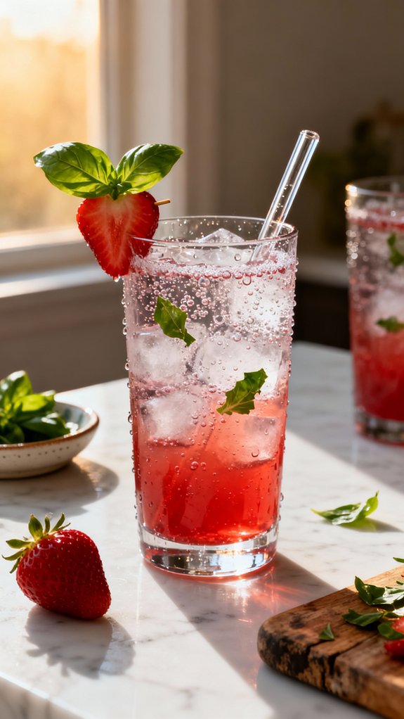 strawberry basil mocktail delight